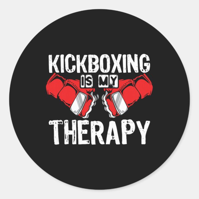 Adesivo Kickboxing É Minha Terapia Mma Kickboxing Kickboxe (Frente)