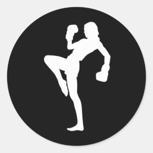 Adesivo Kickboxing Feminino É Silhueta Marcante Design É