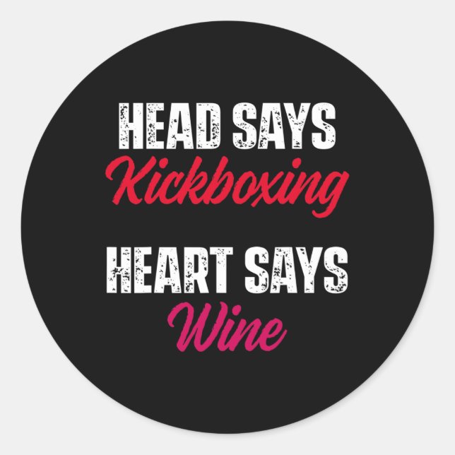 Adesivo Kickboxing Heart Wine Kick Boxing Workout  (Frente)