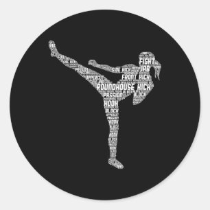 Adesivo Kickboxing Kickboxer Karate Meninas Mulheres Crian