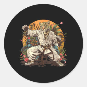 Adesivo Kickboxing Leopard Artes Marciais Karate Jiu-Jitsu
