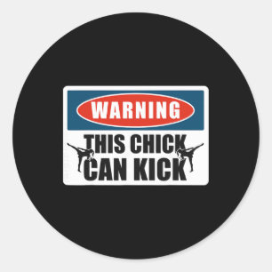 Adesivo Kickboxing Vintage Alerta Essa Garota Pode Chutar