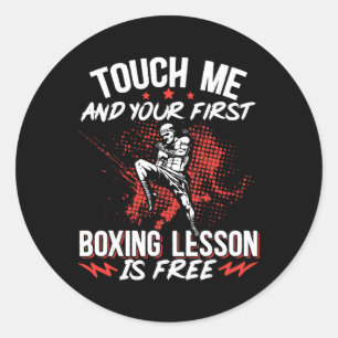 Adesivo Kickboxing Vintage Me Toque E Sua Primeira Lição d