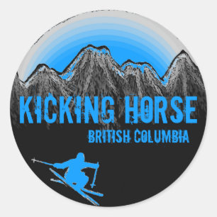 Adesivo Kicking Horse British Columbia Blue ski stickers