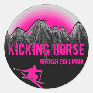 Adesivo Kicking Horse British Columbia pink-adesivos de es