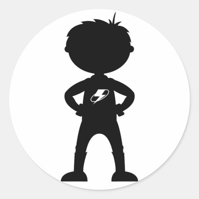Adesivo Kid Super-Herói Silhouker (Frente)
