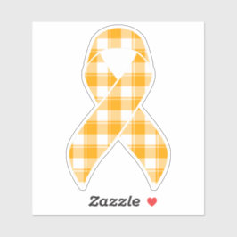 Adesivo Kidney Cancer Awareness Plaid Orange Ribbon