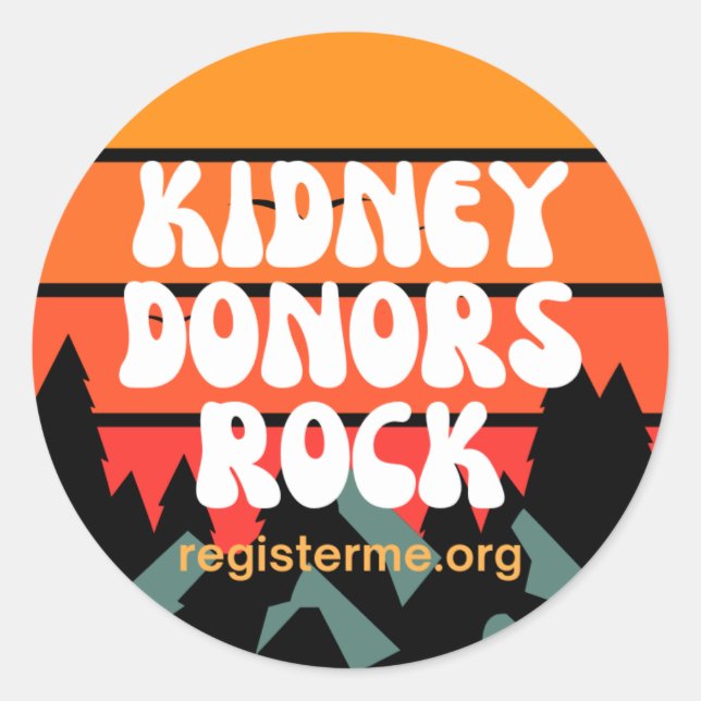 Adesivo Kidney Donors Rock Donor Awareness (Frente)