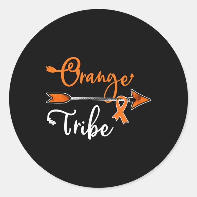 Adesivo Kidney Leukemia Cancer Awareness Orange Ribbon Tri (Frente)