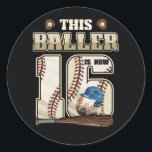 Adesivo Kids 16th Birthday Baseball Boy Sixteen Year Old<br><div class="desc">Awesome tee Ideas People who born in 2006 Retro Vintage Classic Old School 16th Awesome tee Ideas for Men Women. 16 years old awesome vintage birthday. Complete happy birthday decorations .Your birthday party will be funny,  awesome,  epic & legendary</div>