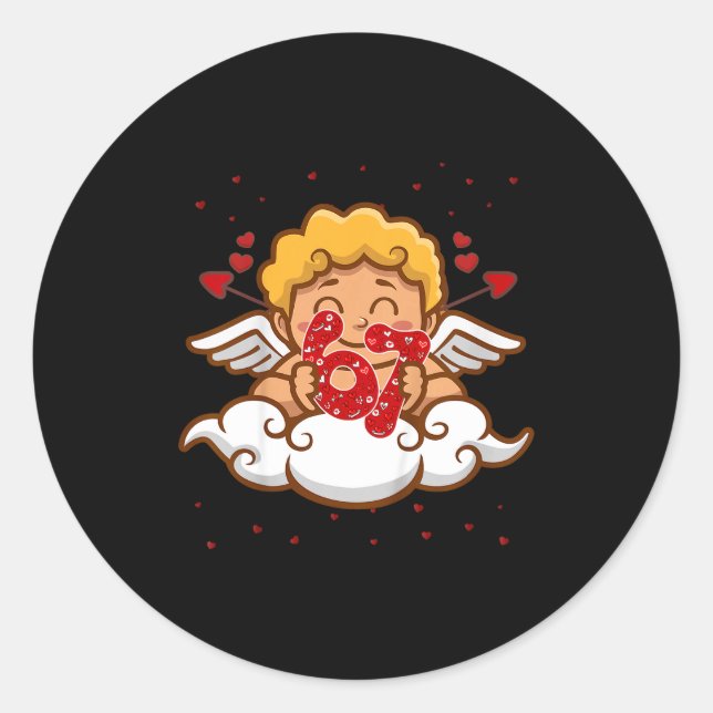 Adesivo Kids 6 7 Meme Six Seven Cud 67 Valentines Day Todd (Frente)