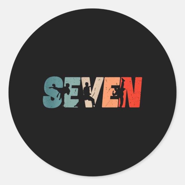 Adesivo Kids 7th Birthday Karate Fighter 7 Year Old Girls  (Frente)