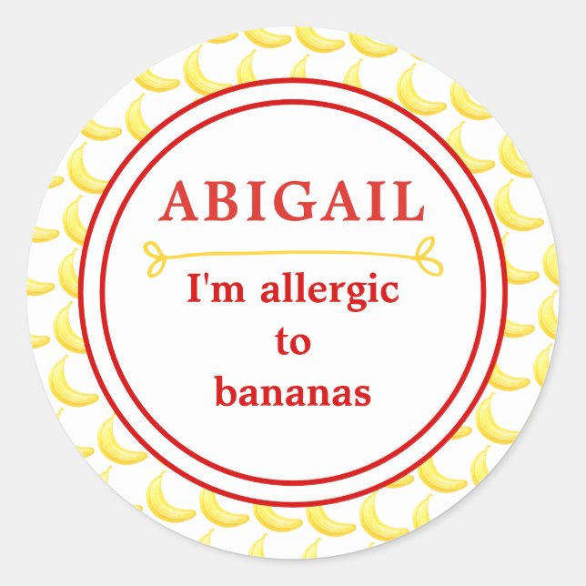 Adesivo Kids Banana Allergy Alert Classer Round Sticker (Frente)
