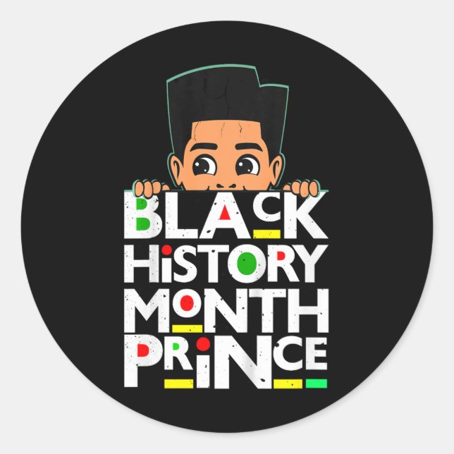 Adesivo Kids Black History Month Prince Melanin Son Boy To (Frente)