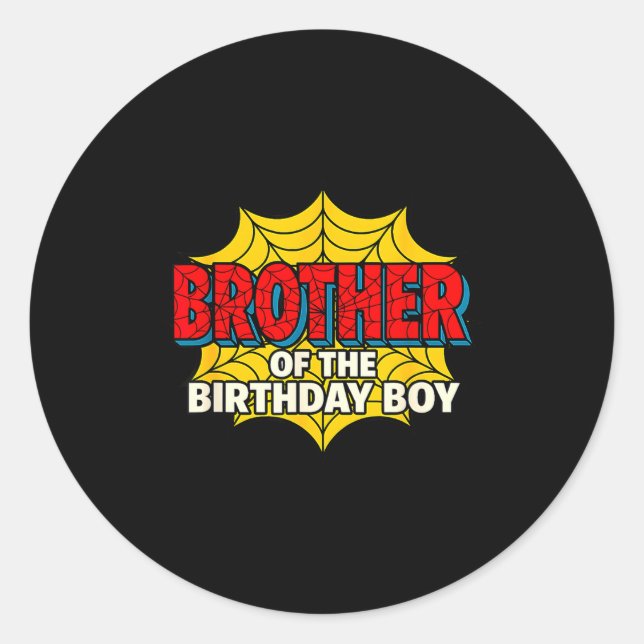 Adesivo Kids Brother Of The Birthday Boy Sder Theme Party  (Frente)