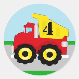Adesivo Kids Construction Dumpruck Envelope Selo / Favor