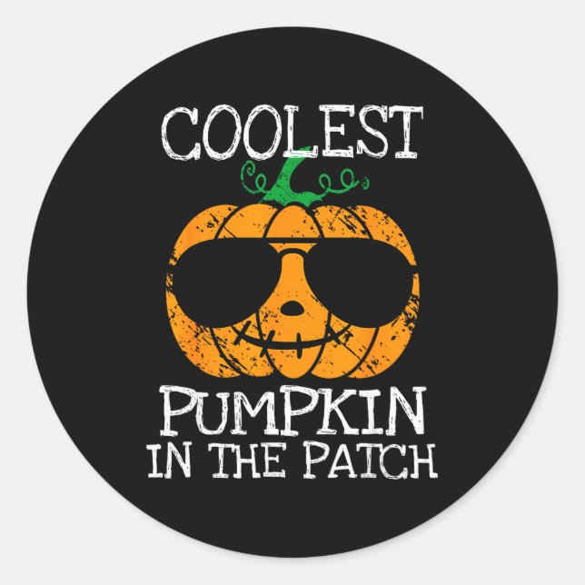 Adesivo Kids Coolest Pumpkin In The Patch Halloween Boys G (Frente)