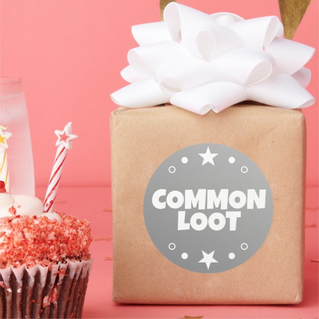 Adesivo Kids de Jogadores de Loot Comuns Slogan de Texto d (Festa)