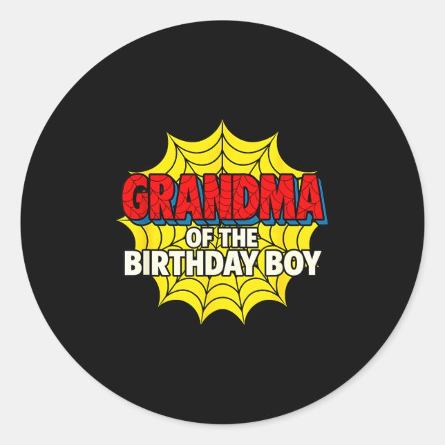 Adesivo Kids Grandma Of The Birthday Boy Sder Theme Party  (Frente)