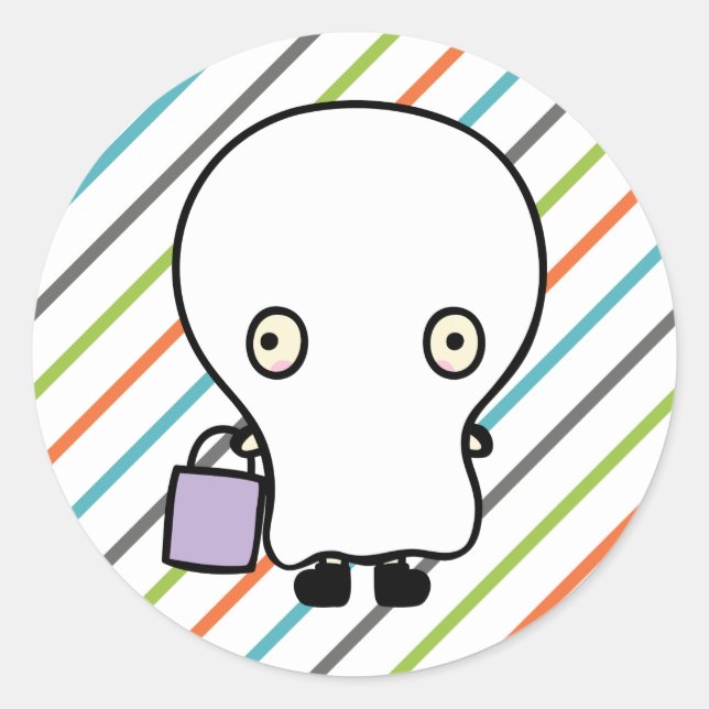 Adesivo Kids Halloween Convite de festas Sticker (Frente)