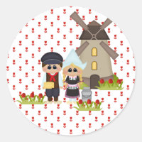 Kids holandeses do World Holland Tulips Sticker