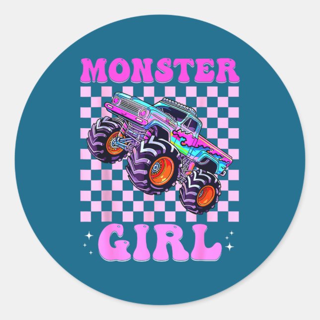 Adesivo Kids Monster Truck Girl Nk Monster Trucks Lover Mo (Frente)
