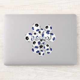 Adesivo kids name blue black soccer balls