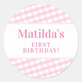 Adesivo KIDS PARTITY vintage padrão gingham