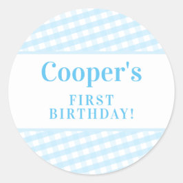 Adesivo KIDS PARTY vintage padrão gingham