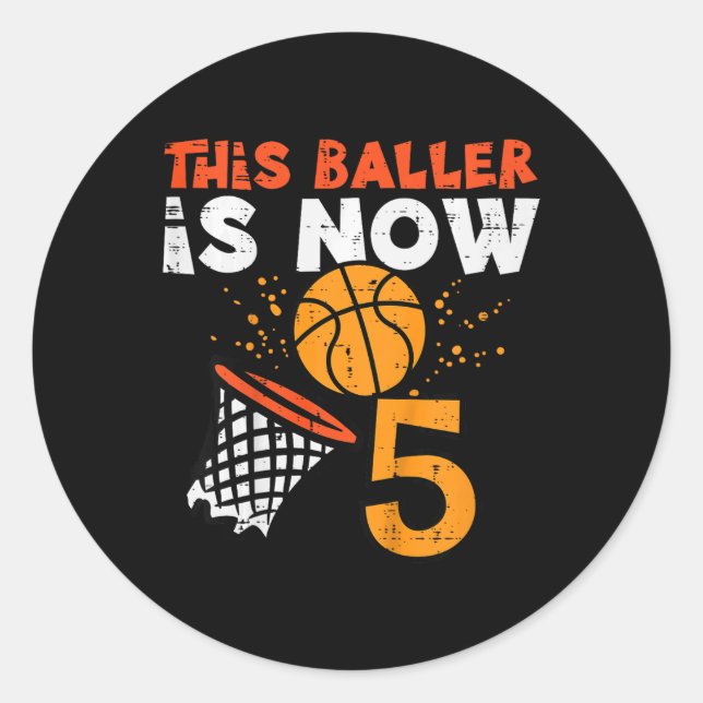 Adesivo Kids This Ller Is Now 5 Sketll 5th Birthday Bday B (Frente)