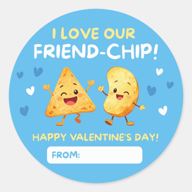 Adesivo Kids Valentine Stickers – I Love Our Friend Chip (Frente)