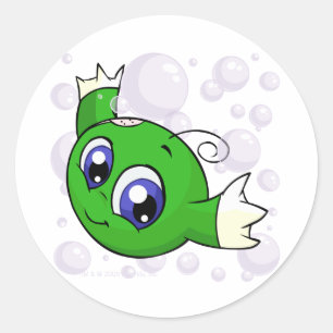 Adesivo Kiko verde nadando através do lago Kiko