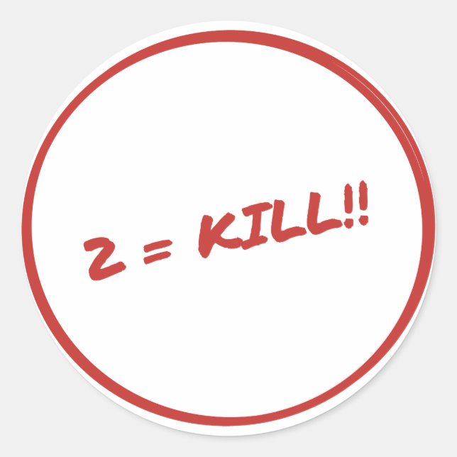 Adesivo Killer 2s 2 Igual a Morte (Frente)
