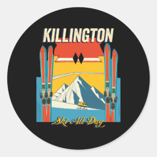 Adesivo Killington Vermont Esquiar Todo o Dia - Estilo Ret