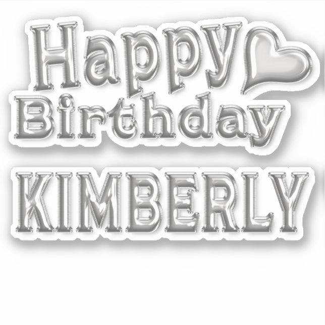 Adesivo Kimberly Happy Birthday silver Aufkleber Sticker (Frente)