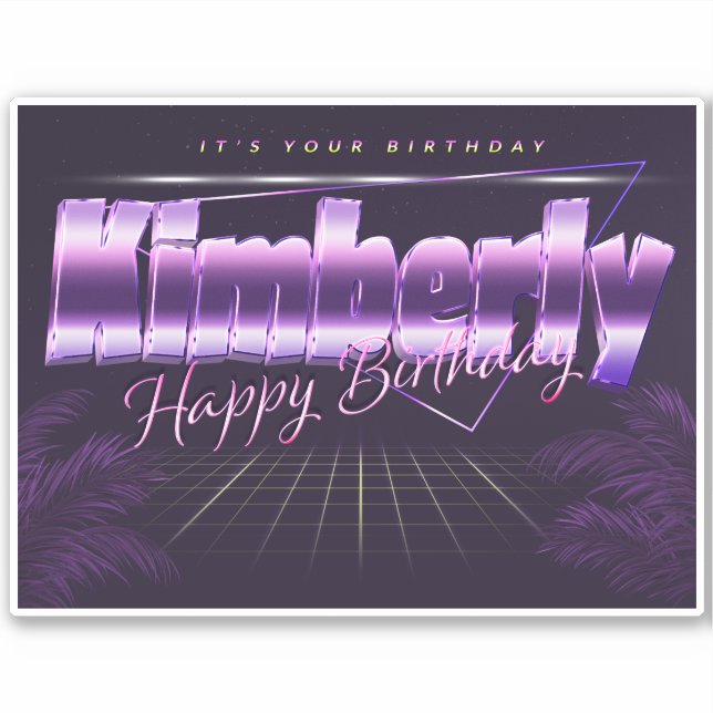 Adesivo Kimberly Name Vorname retro Sticker Geburtstag (Frente)
