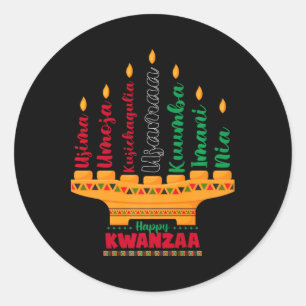Adesivo Kinara Sete Velas Princípios De Kwanzaa Happy K