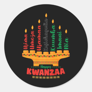 Adesivo Kinara Sete Velas Princípios De Kwanzaa Happy K
