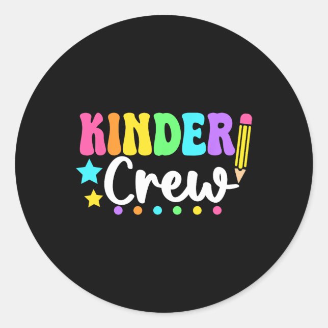 Adesivo Kinder Crew Kindergarten Back To School Teachers S (Frente)