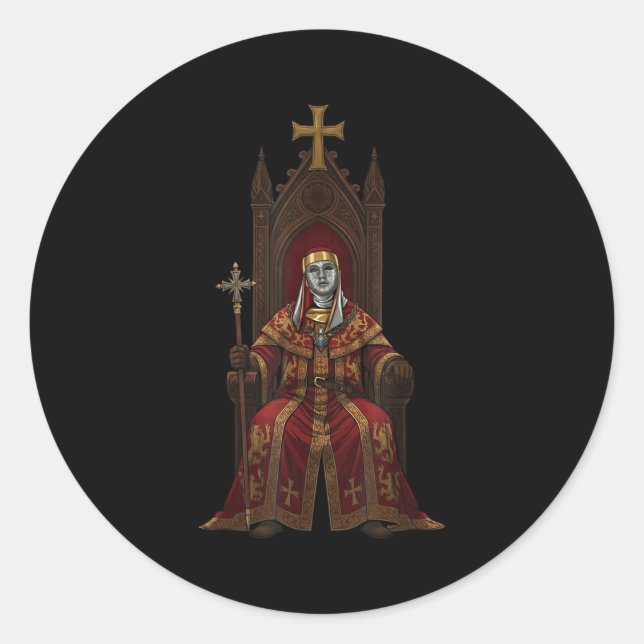 Adesivo King Baldwin Iv Floral Mask Medieval Art Crusader  (Frente)