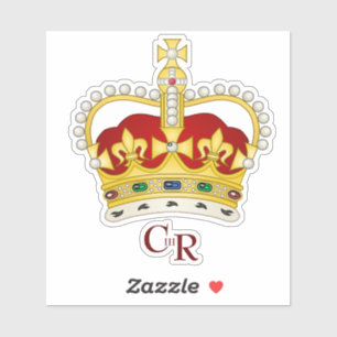 Adesivo King Charles III Monograma & Crown Vinyl Sticker