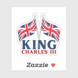 Adesivo King Charles III, Union Jack Flags Sticker
