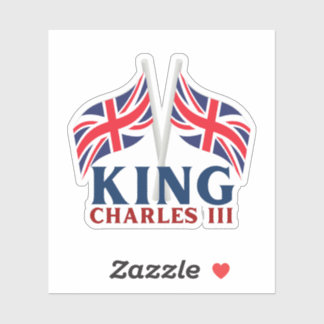 Adesivo King Charles III, Union Jack Flags Sticker