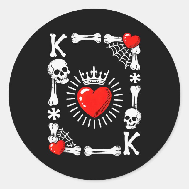 Adesivo King Of Hearts Card Costume Funny Halloween King O (Frente)