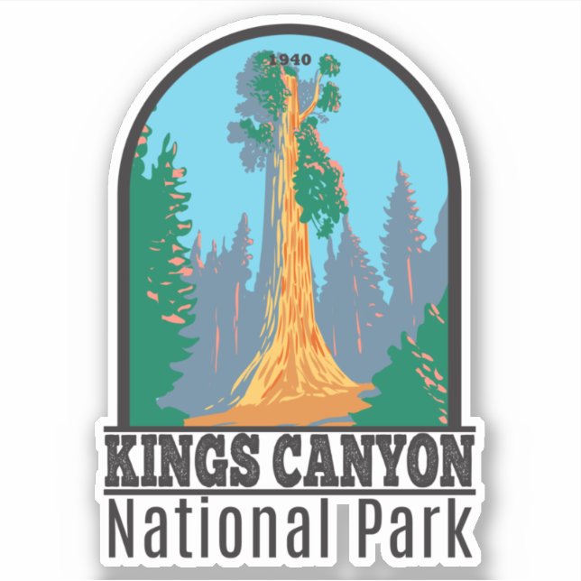 Adesivo Kings Canyon National Park General Grant Tree (Frente)