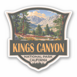 Adesivo Kings Canyon National Park Ilustration Retro Art
