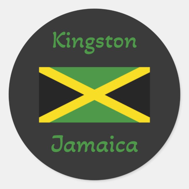 Adesivo Kingston Jamaica - Bandeira jamaicana (Frente)