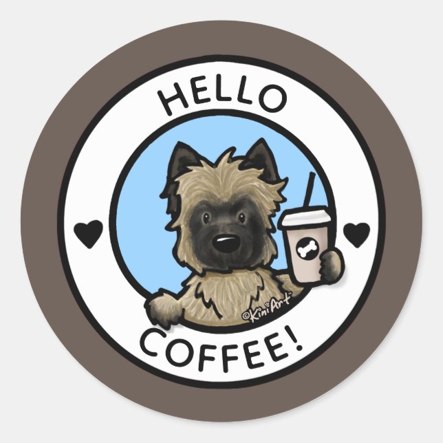 Adesivo KiniArt Cairn Terrier Coffee Stickers (Frente)
