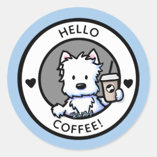 Adesivo KiniArt Coffee Westie Stickers