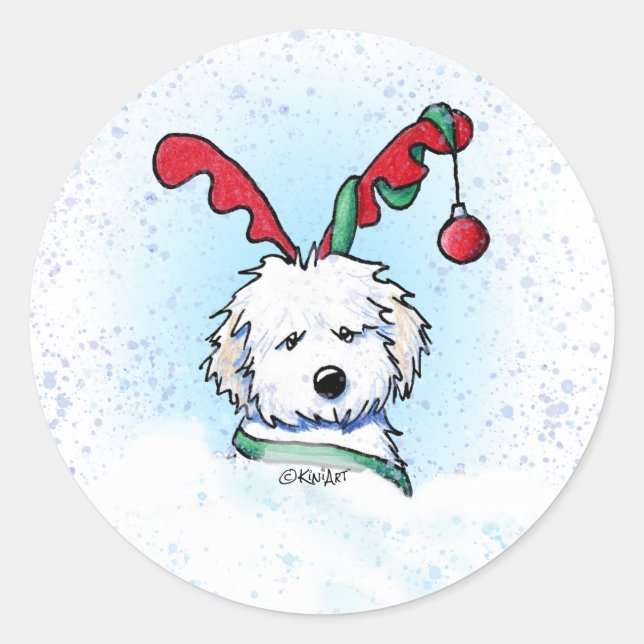 Adesivo KiniArt Havanese Reindeer Christmas (Frente)